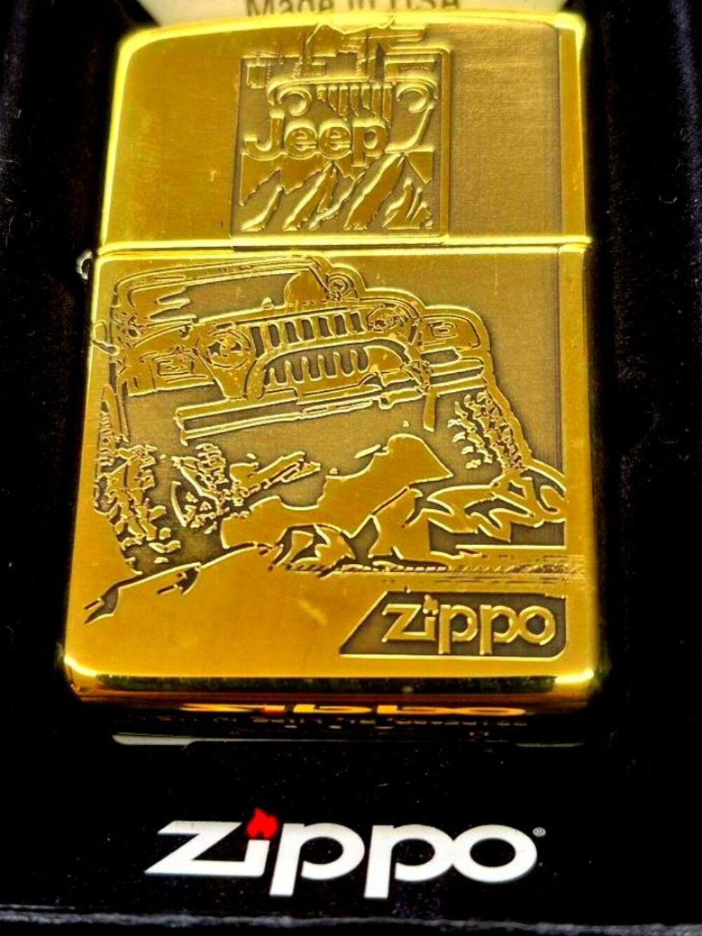 Double Sided Brass Armor Jeep Lighter
